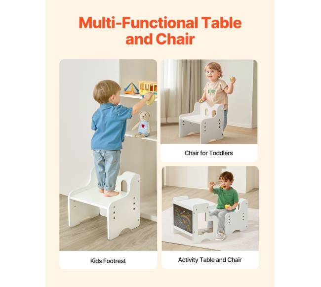 Montessori staliukas ir kėdutė su lentos paviršiumi5