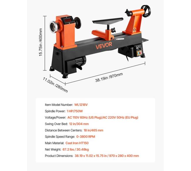 Medžio tekinimo staklės 1 AG 30 cm x 46 cm6