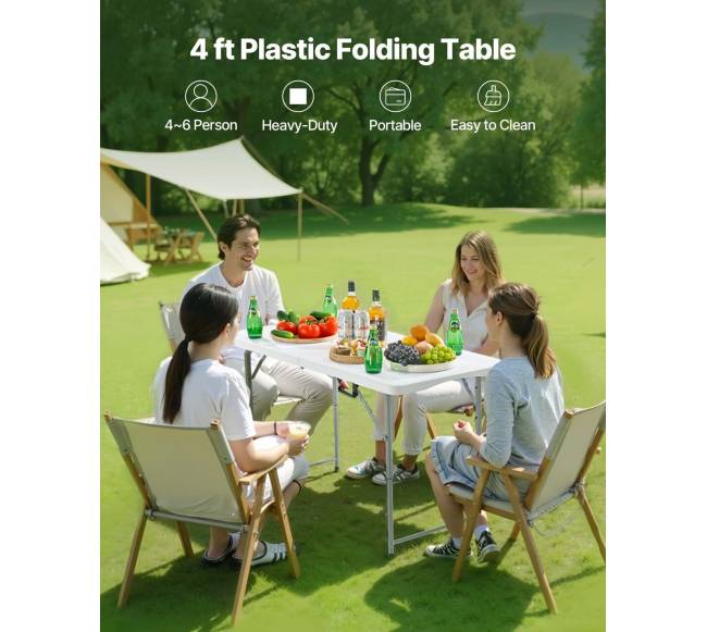 Sulankstomas plastikinis stalas 122cm vidaus ir lauko naudojimui1