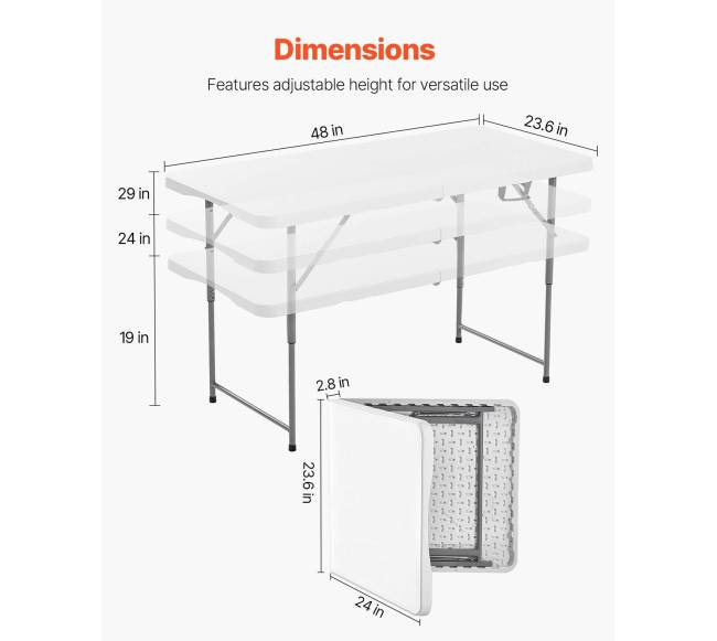 Sulankstomas plastikinis stalas 122cm vidaus ir lauko naudojimui3