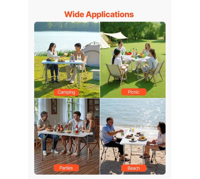 Sulankstomas plastikinis stalas 122cm vidaus ir lauko naudojimui6