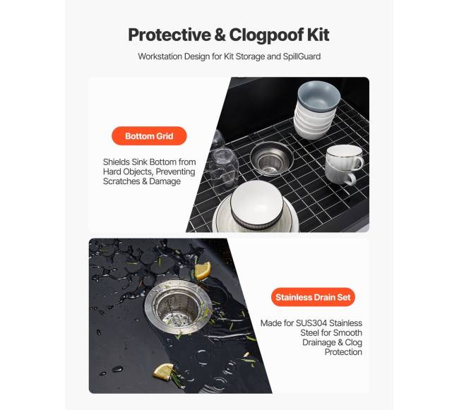 63 cm granito virtuvinė kriauklė vieno dubens3