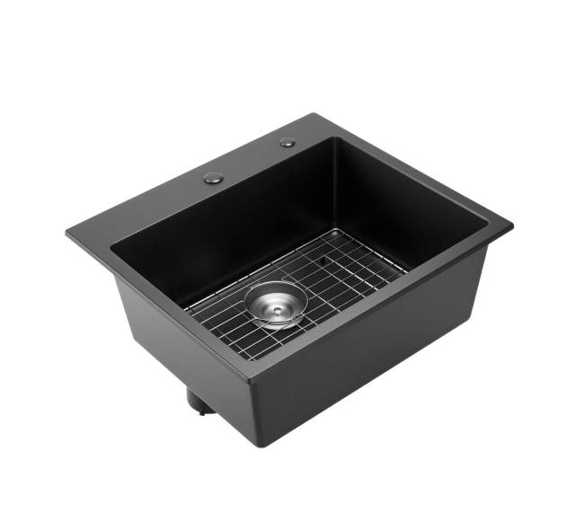 63 cm granito virtuvinė kriauklė vieno dubens8