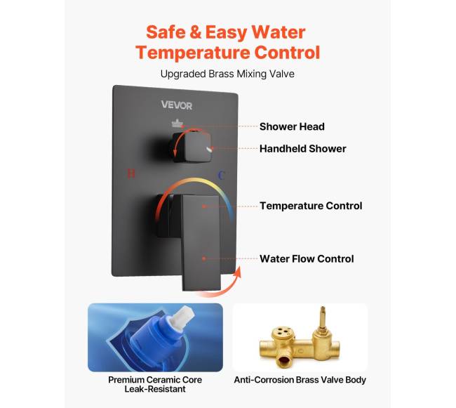 Dušo maišytuvo komplektas juodas matinė4