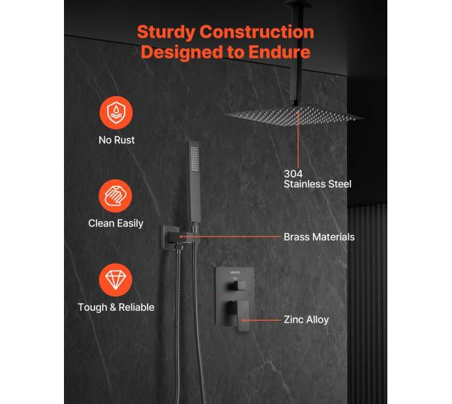 Dušo maišytuvo komplektas juodas matinė5