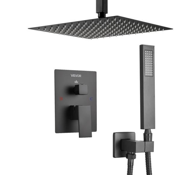 Dušo maišytuvo komplektas juodas matinė9