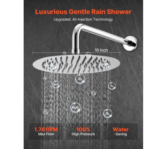 Dušo komplektas su apvaliu lietaus dušu ir rankiniu1