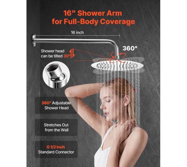 Dušo komplektas su apvaliu lietaus dušu ir rankiniu3