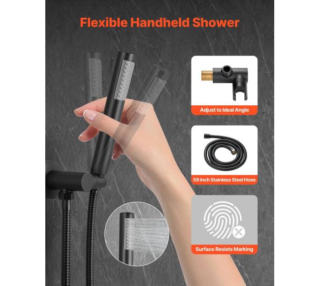 Vonios dušo komplektas su apvaliu galvučiu2