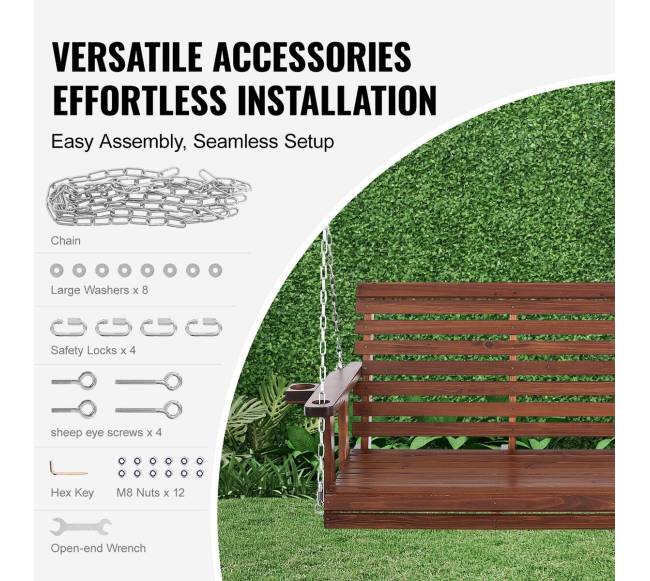 Medinė sūpynė kiemui, 170 cm4