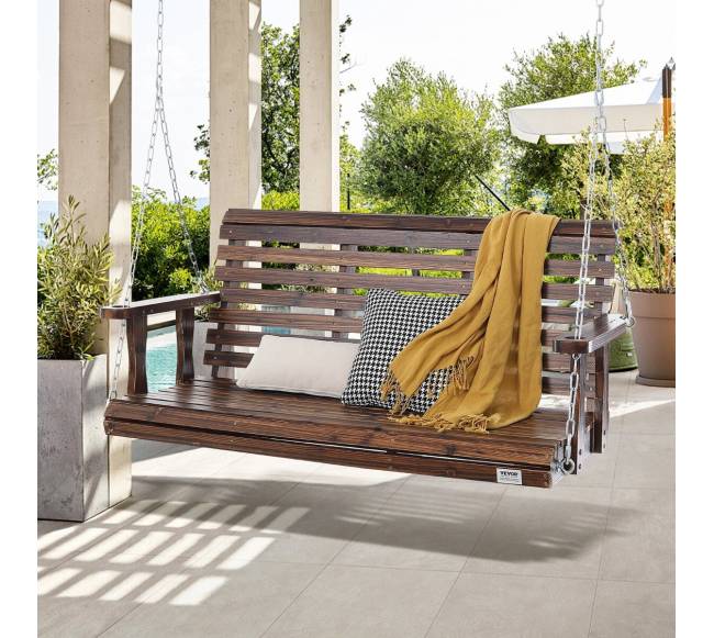 Medinis sūpynės lauko sode7