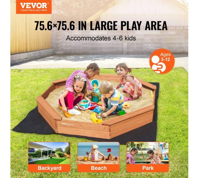 Medinė aštuonkampė smėlio dėžė su dangčiu1