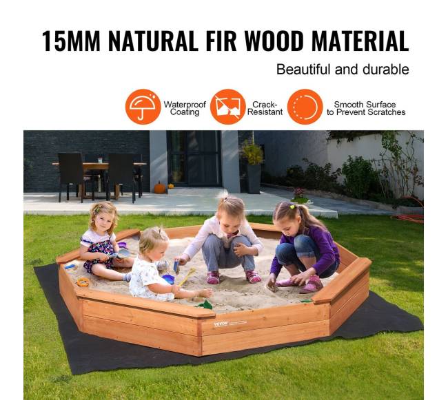 Medinė aštuonkampė smėlio dėžė su dangčiu2