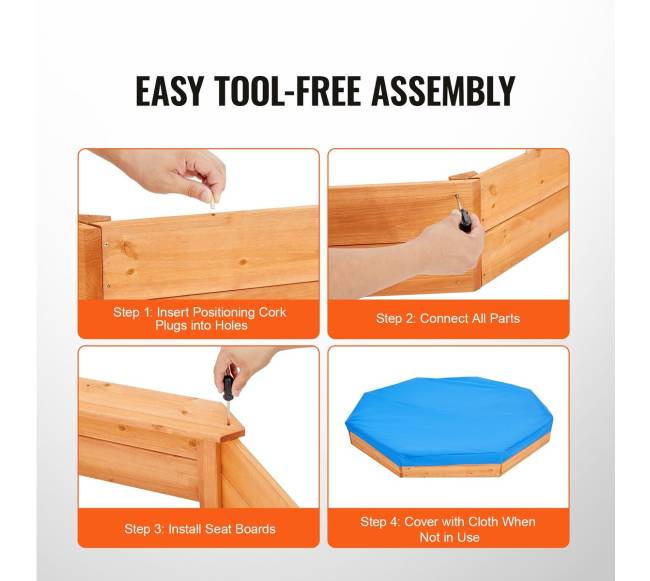 Medinė aštuonkampė smėlio dėžė su dangčiu3