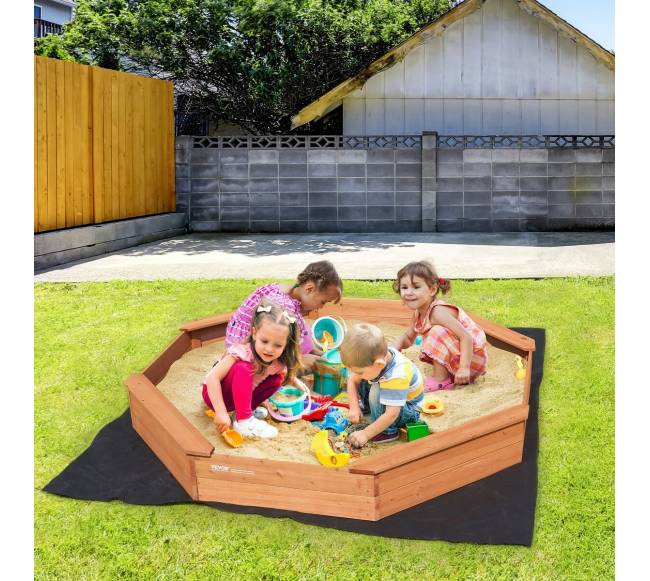 Medinė aštuonkampė smėlio dėžė su dangčiu7