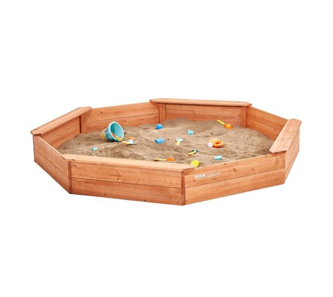 Medinė aštuonkampė smėlio dėžė su dangčiu8