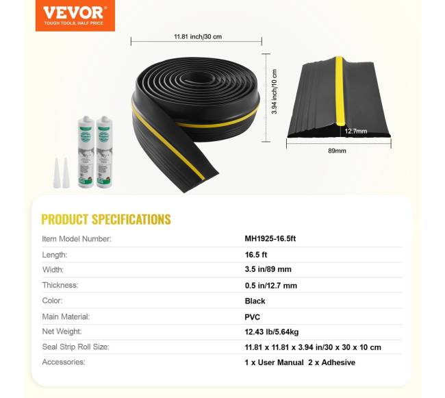 Garažo durų slenkstinukas 5 m atsparus vandeniui6