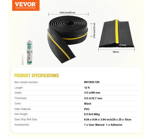 Garažo slenksčio sandarinimo juosta 3,7 m6