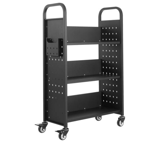 3 lygmenų vienpusis knygų vežimėlis0