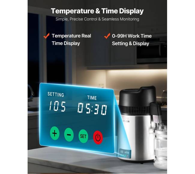 6 l vandens distiliatorius, 900 W plieninis3