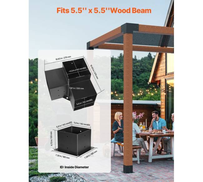 6x6 colių pergolos laikiklių rinkinys1