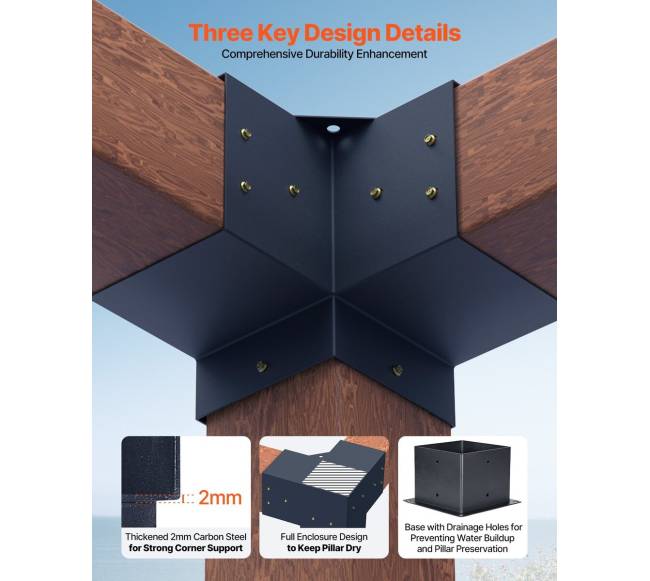 6x6 colių pergolos laikiklių rinkinys2