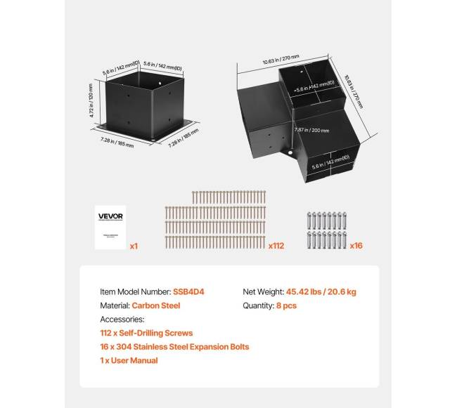 6x6 colių pergolos laikiklių rinkinys6