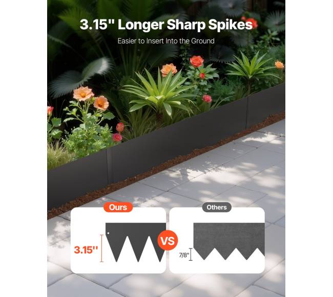 Plieninis vejos kraštinių tvirtinimas, 6 vnt., juodas1