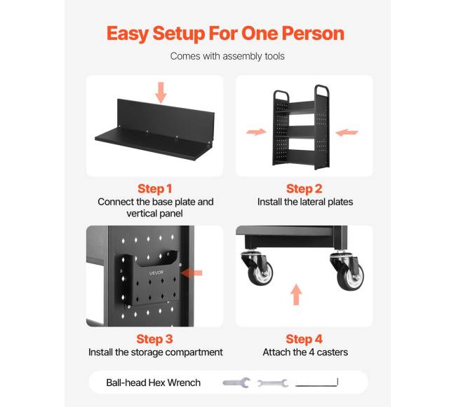 3 lygių knygų vežimėlis vienpusėmis lentynomis4