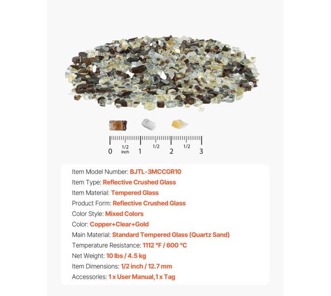 Varinis aukso aiškus ugnies stiklas 4.5 kg6