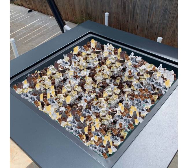 Varinis aukso aiškus ugnies stiklas 4.5 kg7