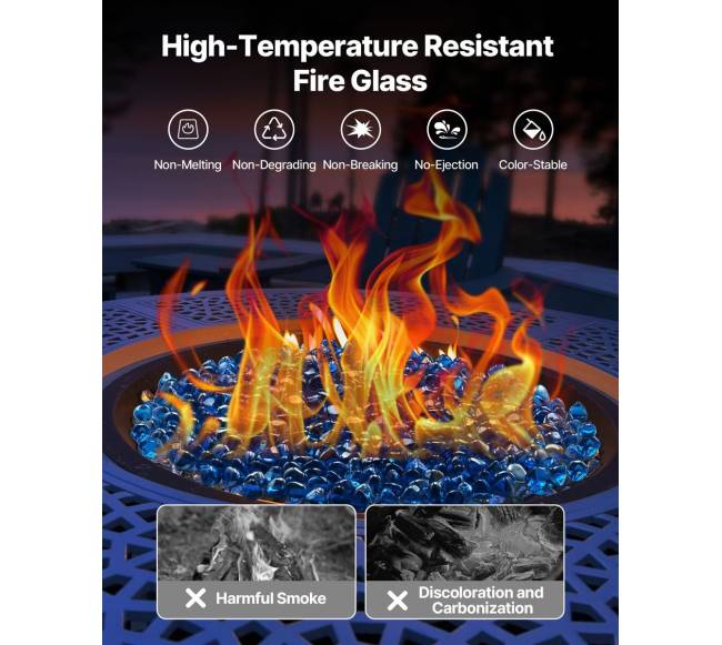 20 svarų Karibų mėlyno židinio stiklo akmenukai2