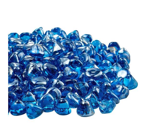 20 svarų Karibų mėlyno židinio stiklo akmenukai9