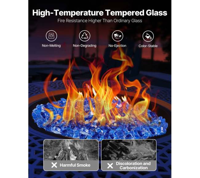 10 svarų ugnies stiklas, 12 colio, mėlynas1