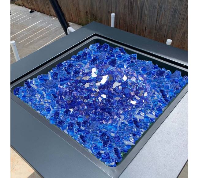 10 svarų ugnies stiklas, 12 colio, mėlynas7