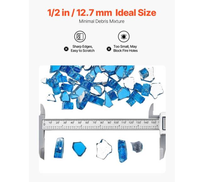 Mėlynas židinių stiklas 12,7 mm 4,5 kg4