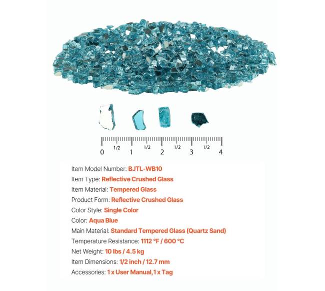 4,5 kg židinys stiklo akmenys ugnies duobei6