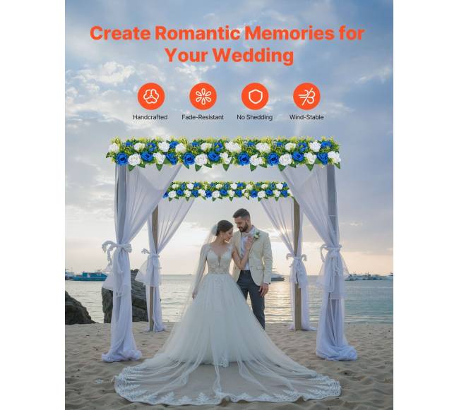 Dirbtinių gėlių puokštės vestuvių dekoracijoms5