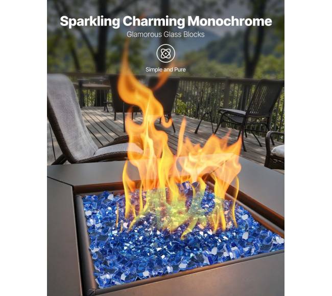 mėlynos spalvos židinys stiklo uolienos 4,5 kg1