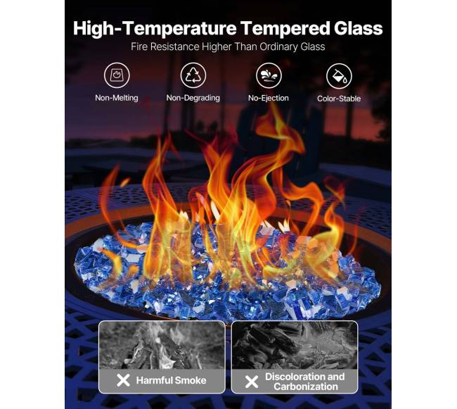 mėlynos spalvos židinys stiklo uolienos 4,5 kg2