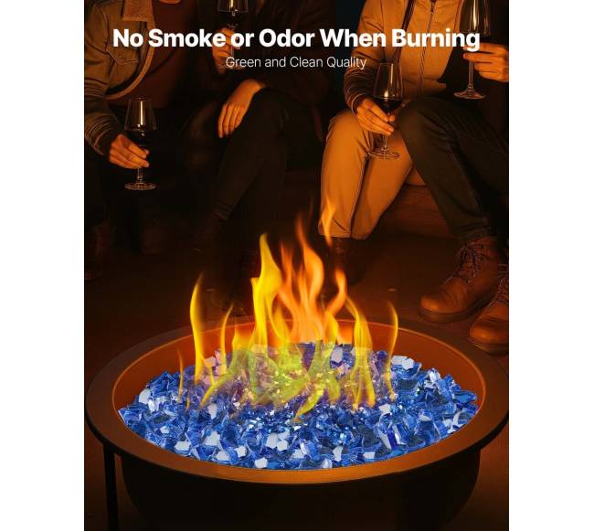 mėlynos spalvos židinys stiklo uolienos 4,5 kg3