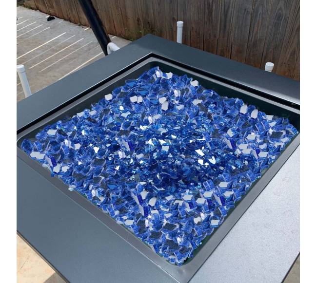 mėlynos spalvos židinys stiklo uolienos 4,5 kg7