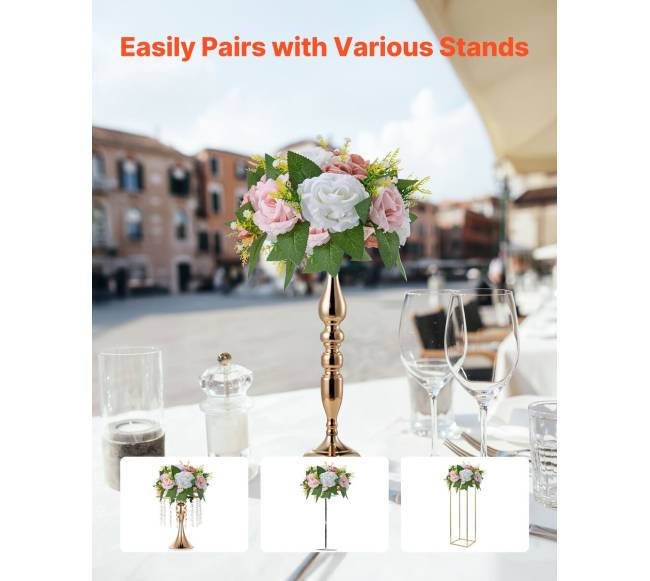 gėlių rutuliai vestuviniams centriniams staliukams 24 cm rožinis ir baltas3