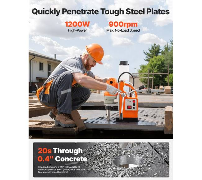 Magnetinė gręžimo mašina 1200 W, 38 mm, 900 aps.min.1