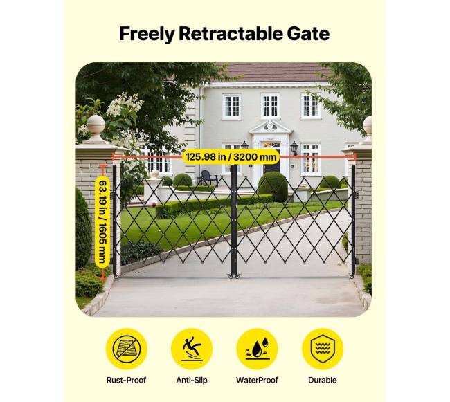 Lockable dvigubos žirklinės grotelės 320x160.5 cm1