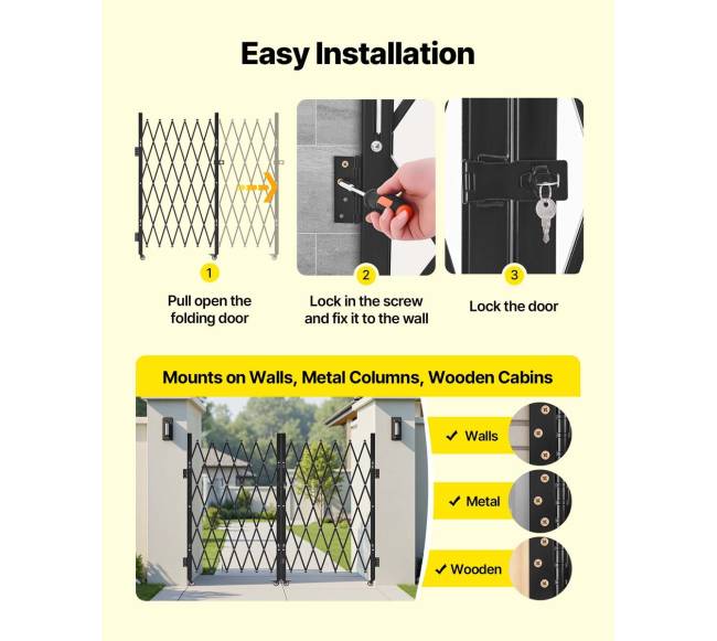 Lockable dvigubos žirklinės grotelės 320x160.5 cm4