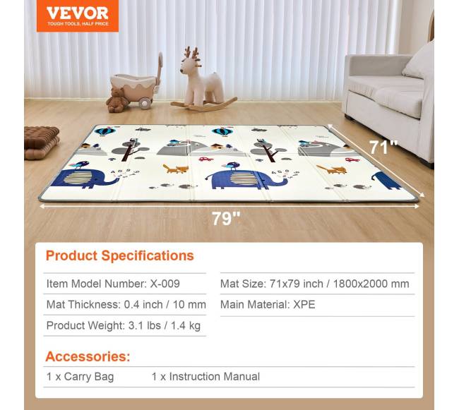 Vaikiškas kilimėlis žaidimams 180x200 cm6