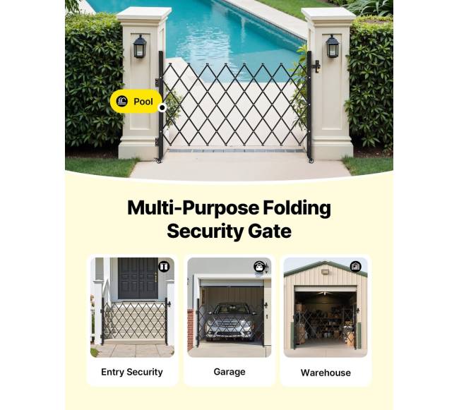 Sulankstomi užrakinami apsauginiai vartai 170 x 131 cm5