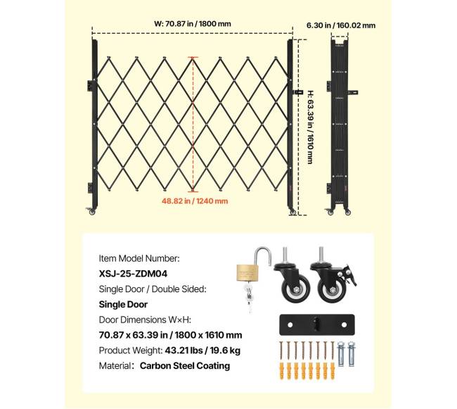 Vienviečiai sulankstomi apsauginiai vartai6