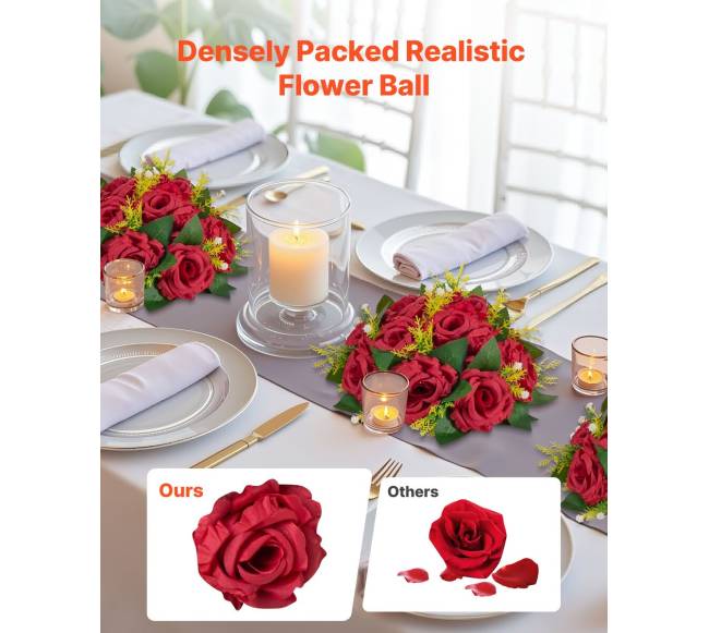 Dirbtinių gėlių rutuliai vestuvėms, 10 vnt.1